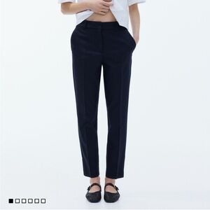 H&M navy blue straight leg cropped slacks size 6